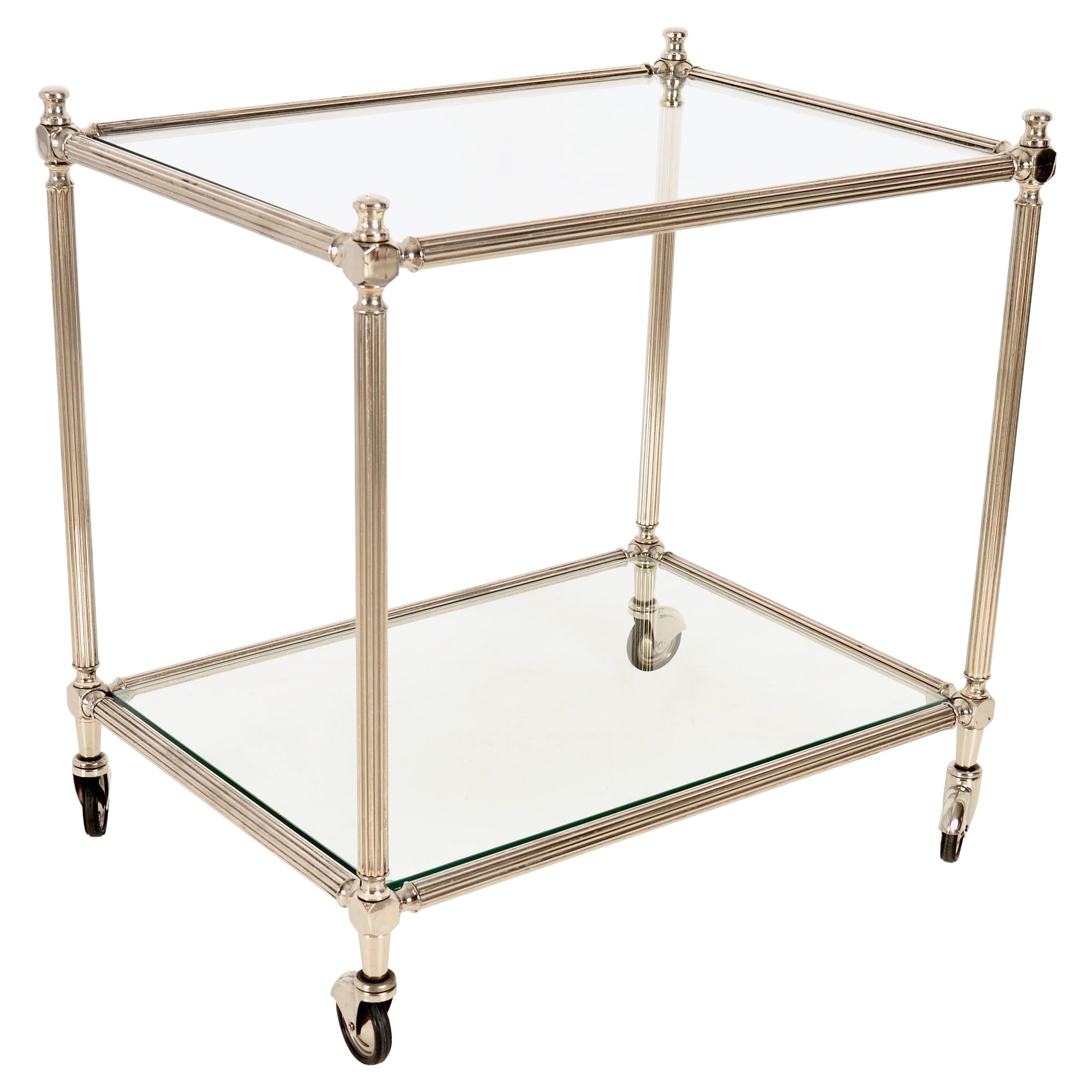 Italian Silver Cocktail Cart For Sale