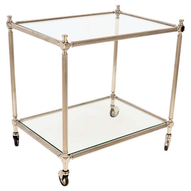Italian Silver Cocktail Cart For Sale at 1stDibs