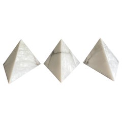 Art Deco Style, Diamond Shape Alabaster Wall Sconces Rare Design Set of Three