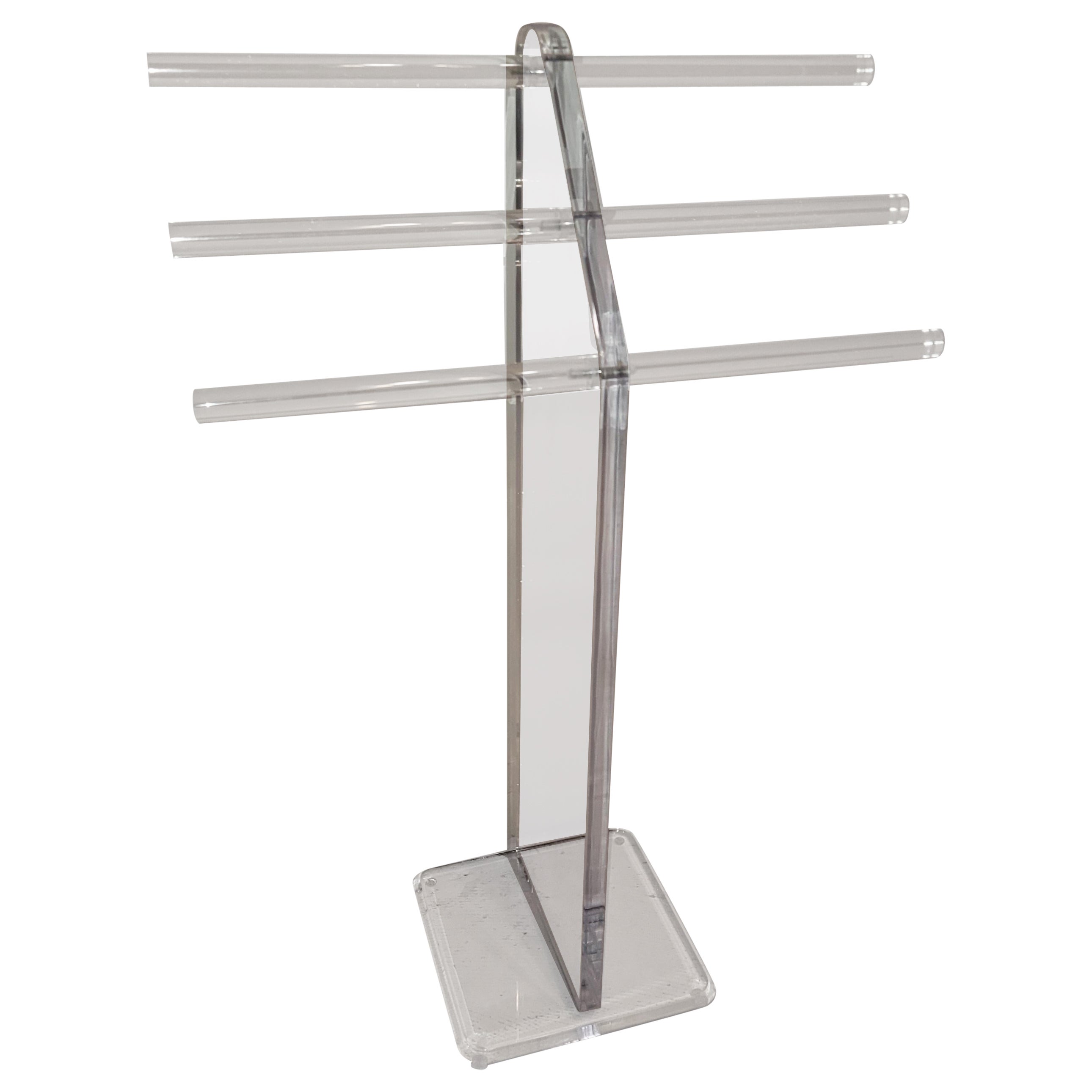 Mid Century Lucite Valet Towel or Blanket Rack For Sale