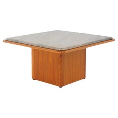 Table basse en marbre et teck, années 1960