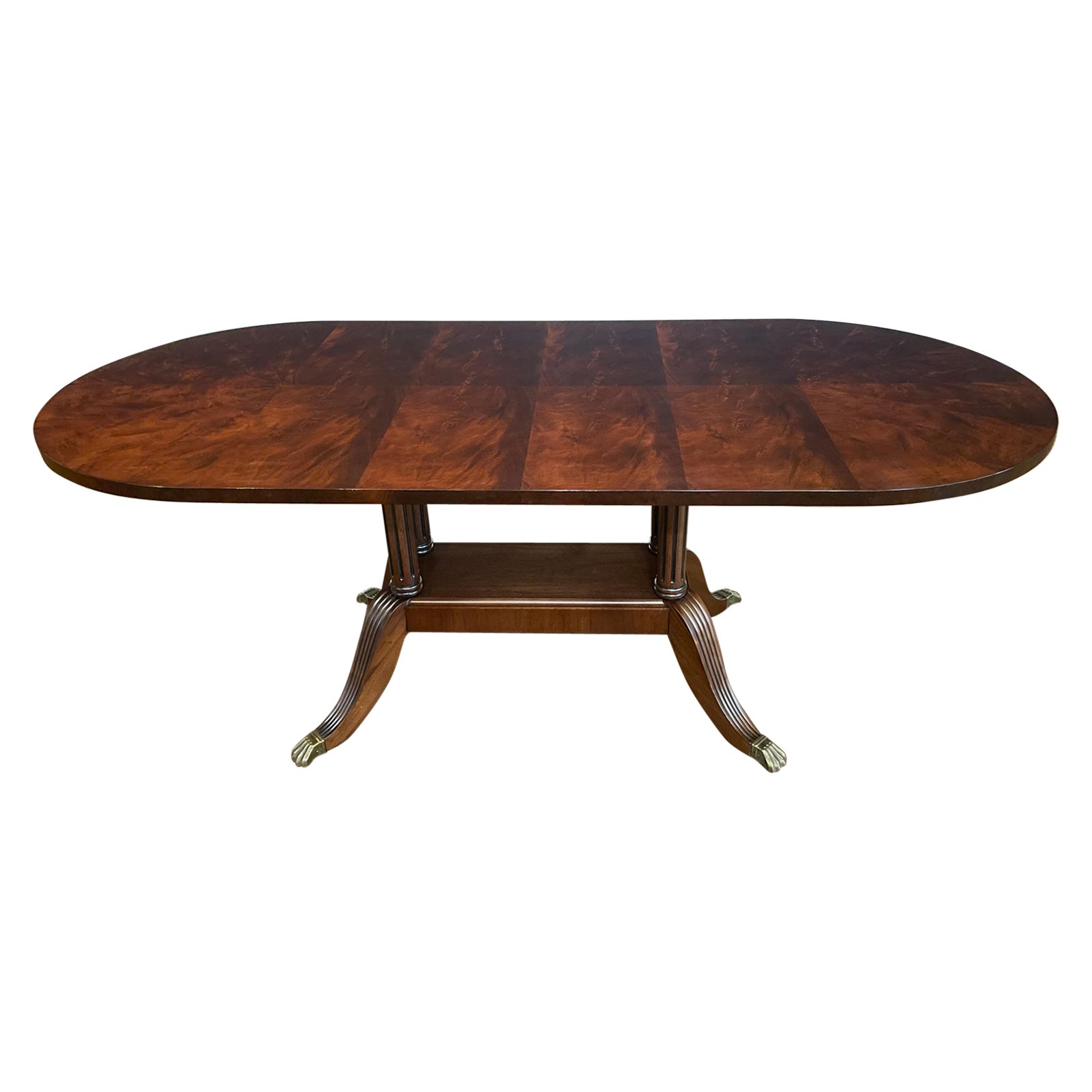 Petite Narrow Traditional Mahogany Dining Table  For Sale