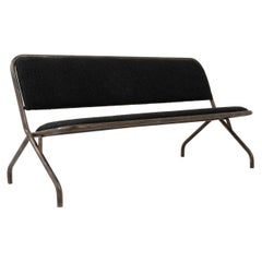 20th Century French Metal Upholstered Bench 