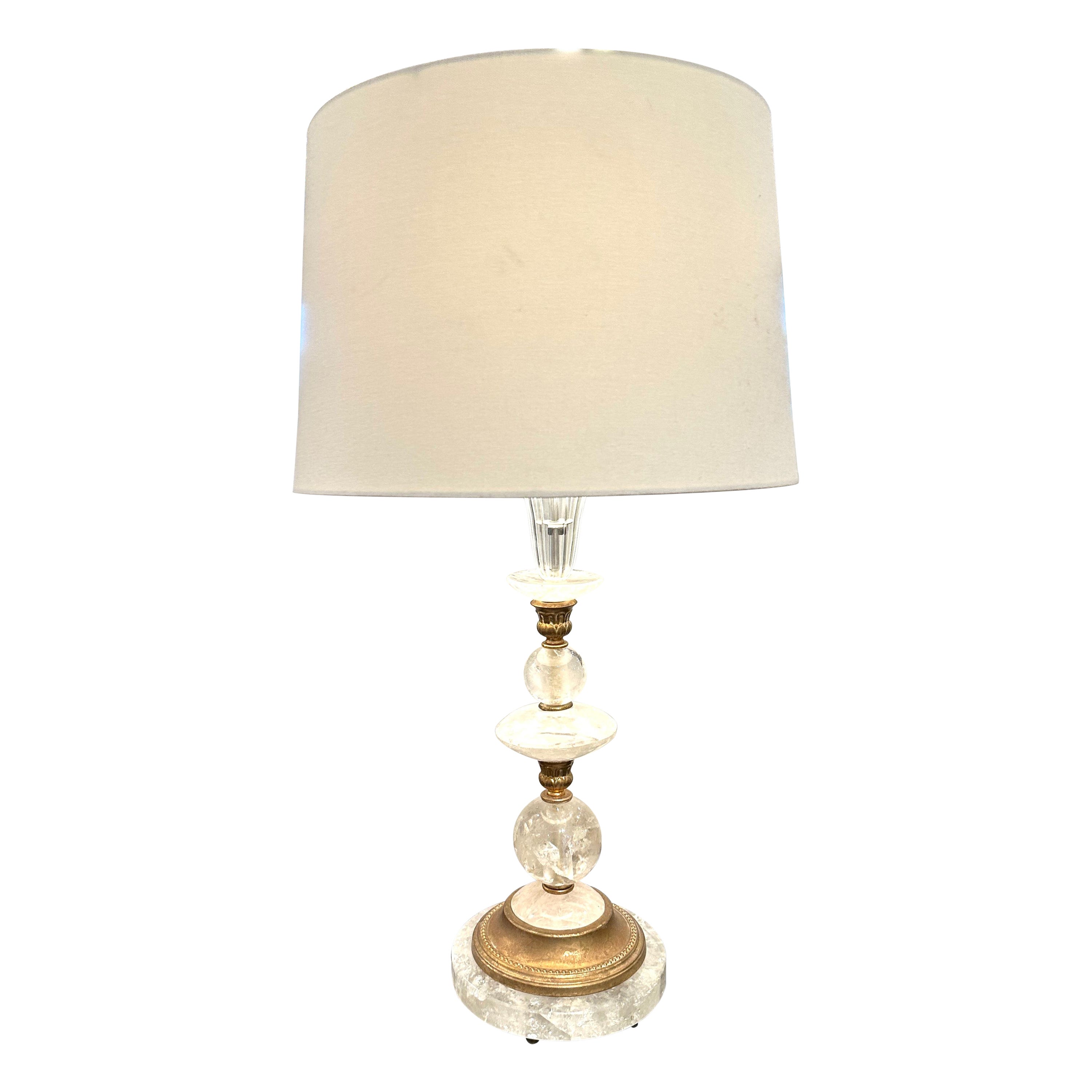 Lampe de table vintage en cristal de roche en vente