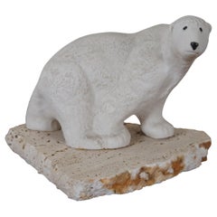 Maigon Daga Mid Century Ceramic Stone Polar Bear Studio Art Sculpture 9"