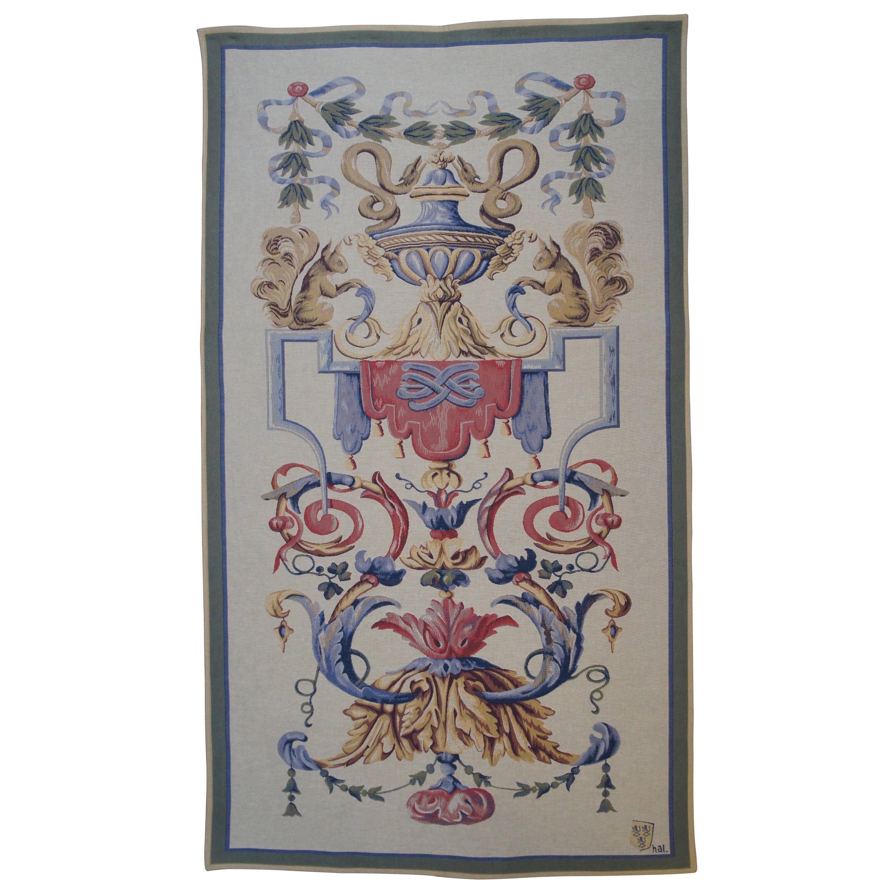 French Louis XVI Point Des Meurins Arms of Vaux le Vicomte Jacquard Tapestry 65"