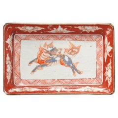 Antique plat de service en porcelaine japonaise de la période Edo, ko-Kutani, vers 1660-80