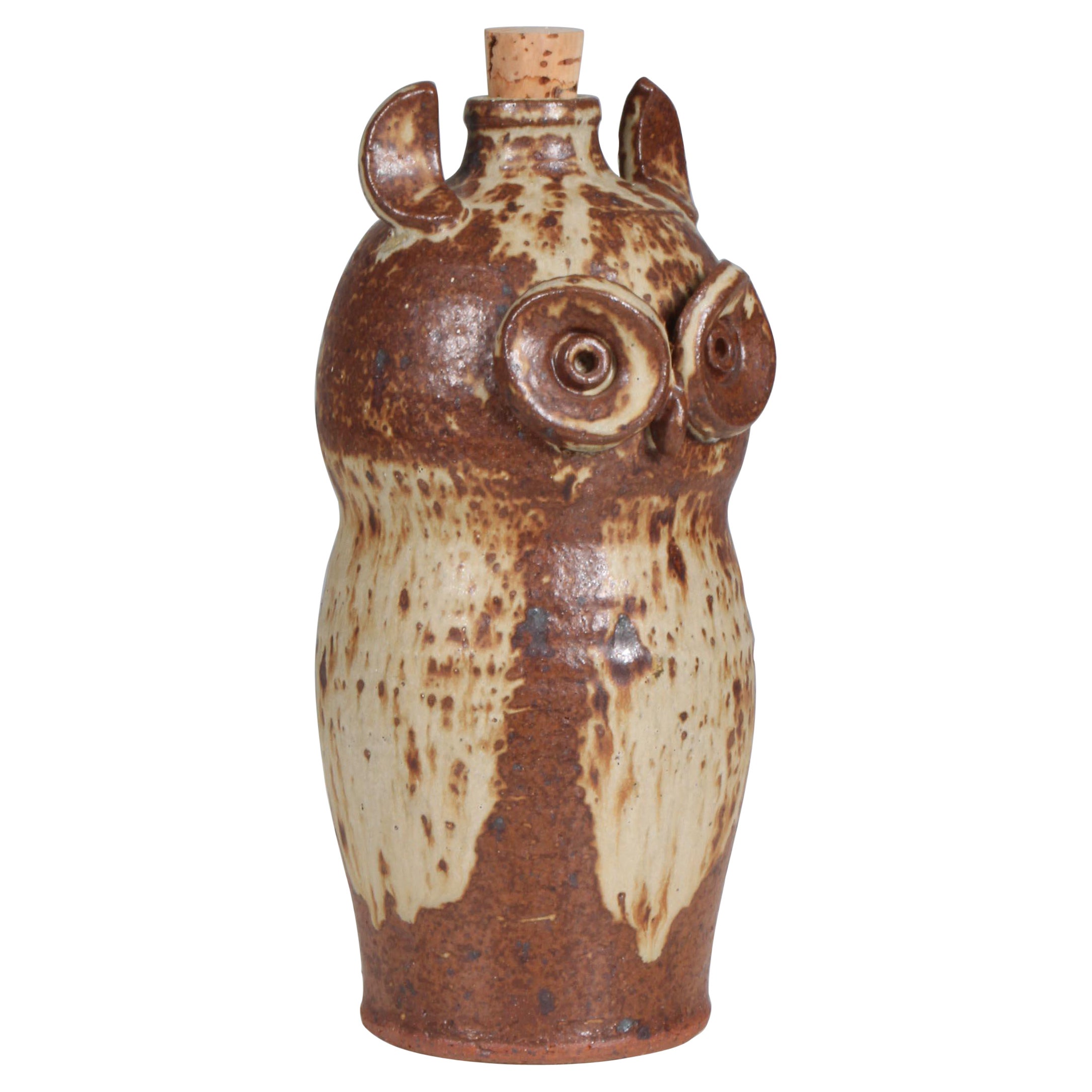Dorte Visby glazed ceramic bottle For Sale