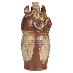 Used Dorte Visby glazed ceramic bottle