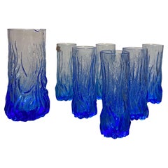 Set 12 Blown Bubble Glass Mid-Century Modern Drinking Glasses Glassware,  Italy For Sale at 1stDibs