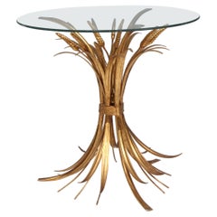 Table basse de style Régence en bois de palmier et blé doré par Hans Kögl, années 1970