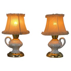 Retro Pair of 1970s Ceramic Table or Bedside Lamps