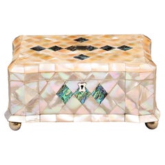 Used Georgian Mother of Pearl Jewelry Box