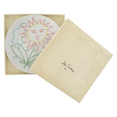 Plato de pared con flores de Jean Cocteau para Fenwick, Francia Años 60