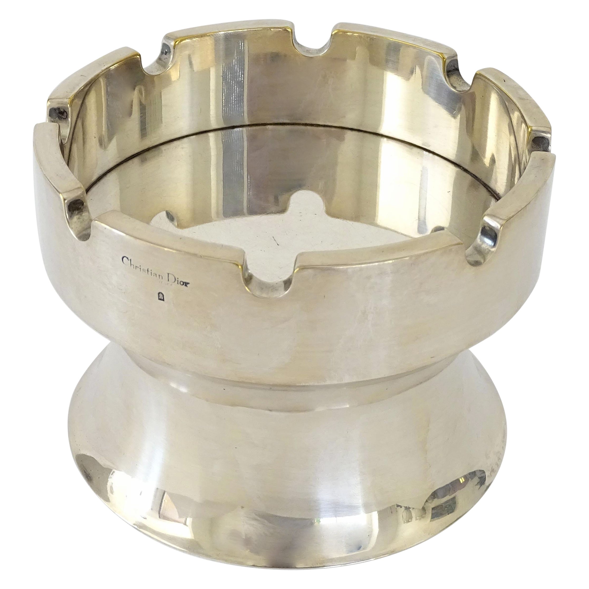Christian Dior silver metal rook shaped Ashtray, France 1960s For Sale