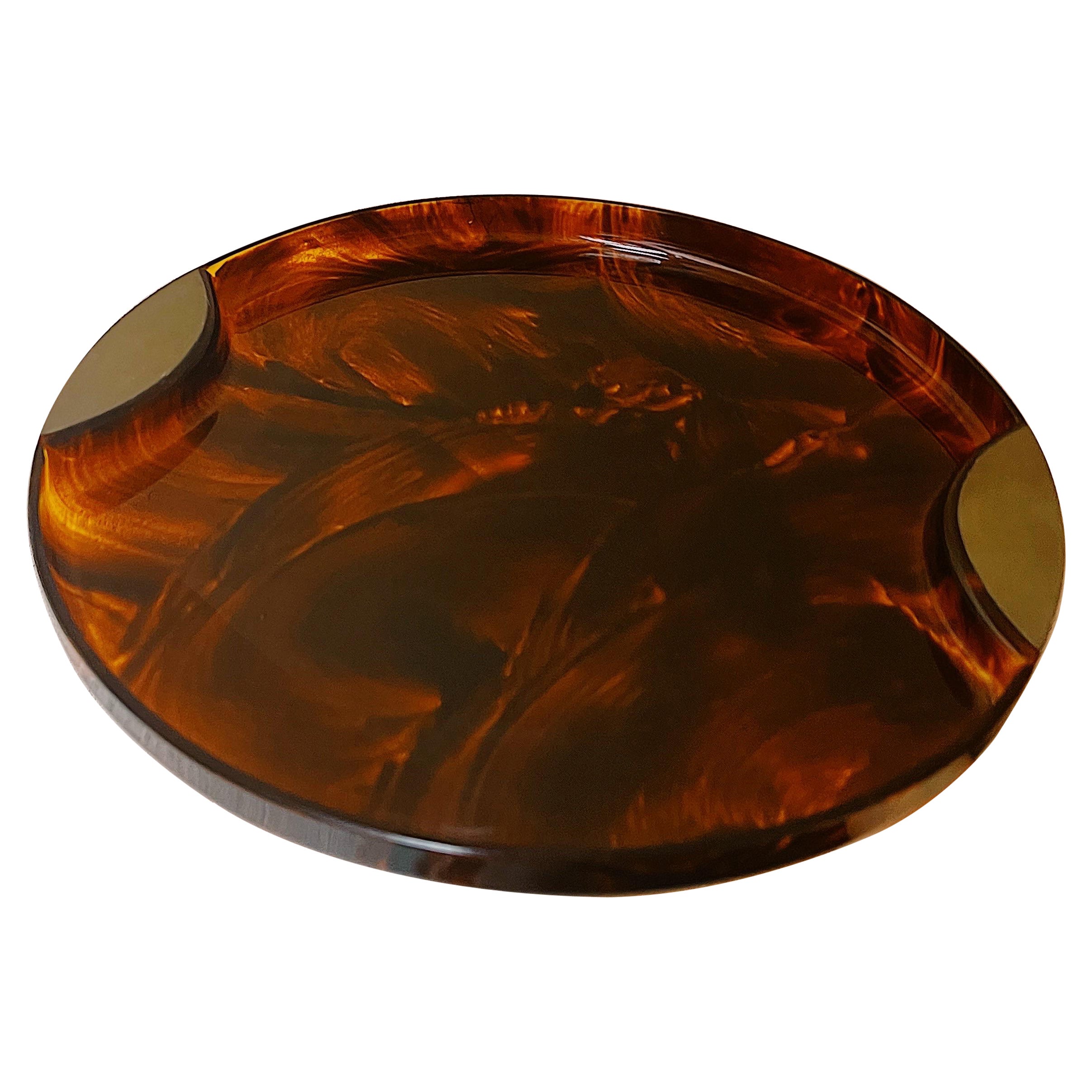 20th Century Vintage Dior Faux Tortoiseshell Lucite Serving Tray For Sale