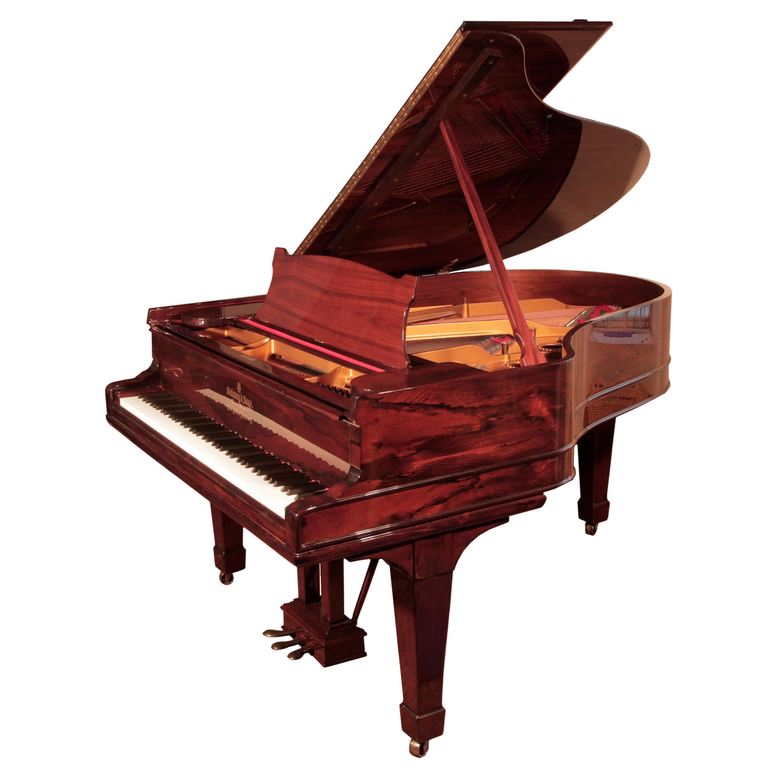 Rebuilt Steinway Model A Grand Piano Contrasting Rosewood Brass Fittings