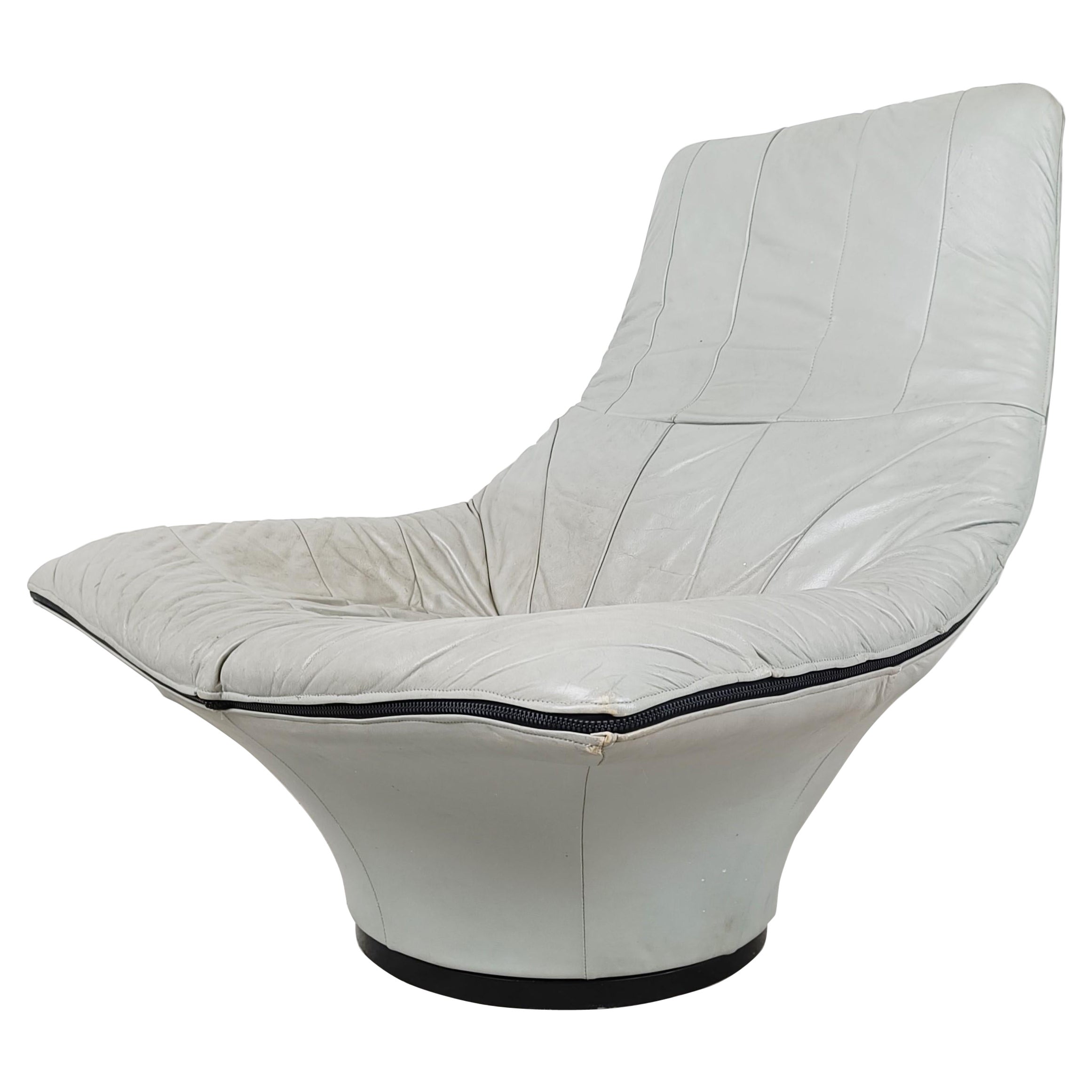 Fauteuil de salon en cuir vintage de Gerard van den Berg, 1970