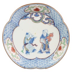 Plato antiguo de porcelana japonesa del periodo Edo ko-Kutani, ca 1660-80
