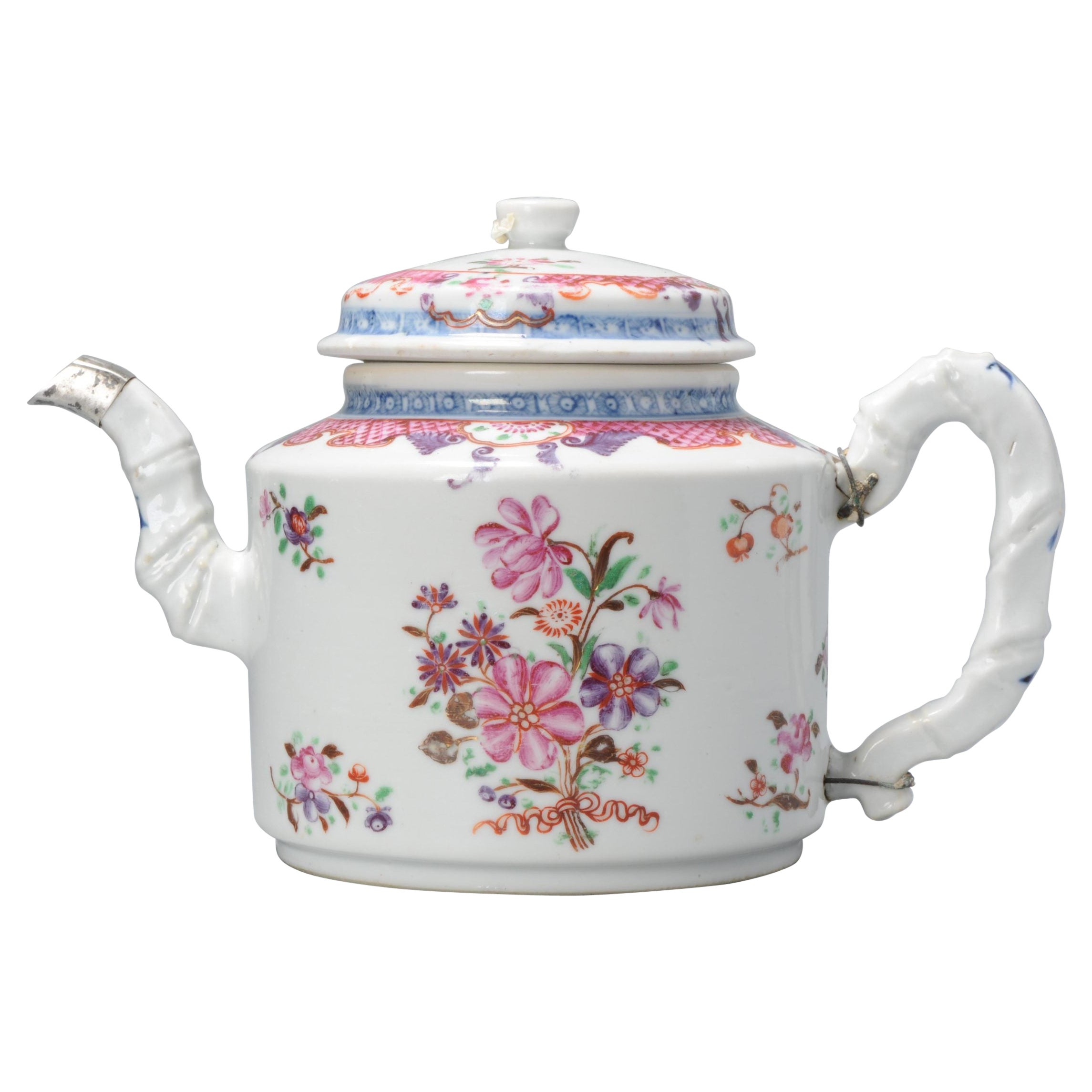 Antique Chinese Porcelain Tea Set Teapot China Chine de Commande Qianlong Period For Sale