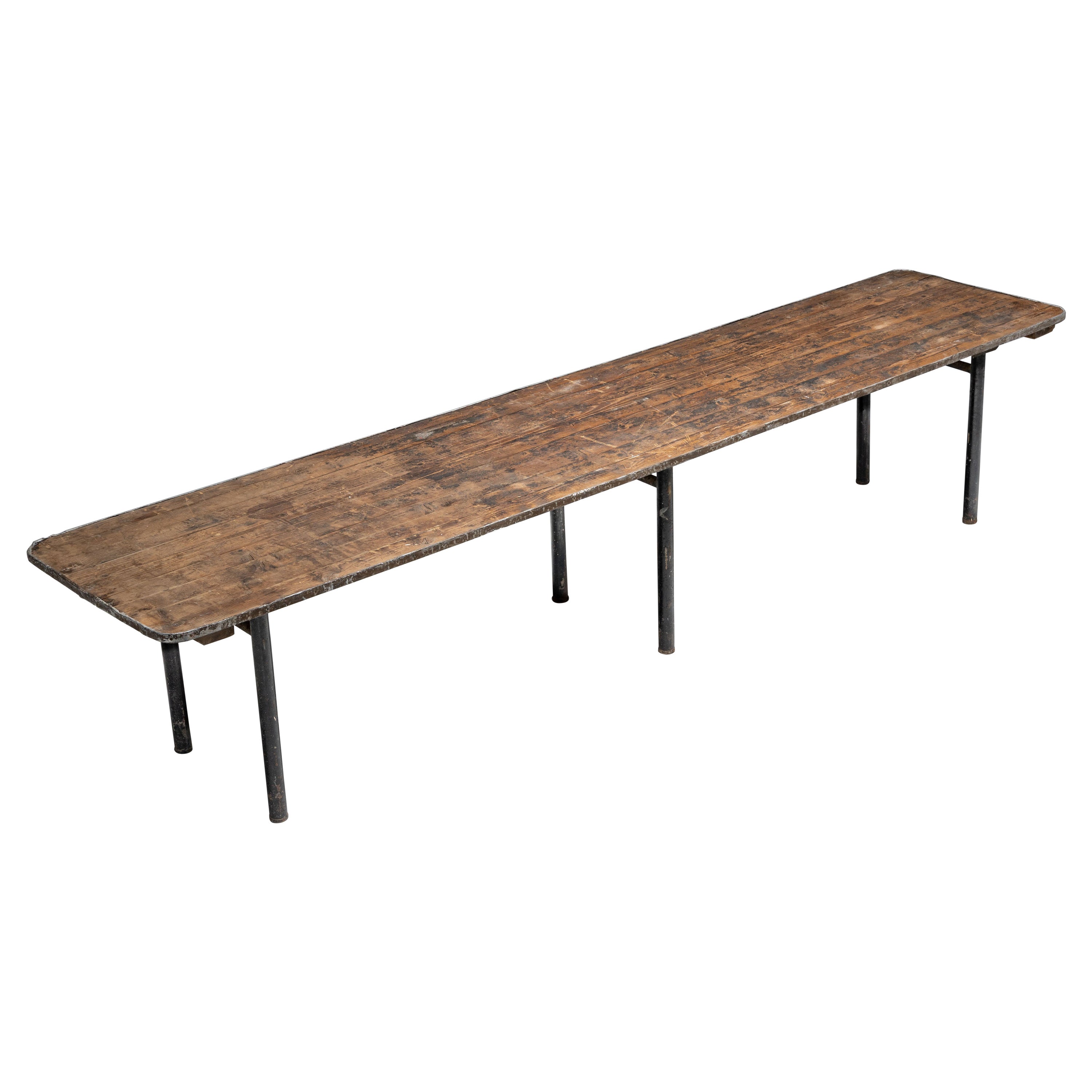 Industrial Butcher Dining Table, France, 1950s For Sale