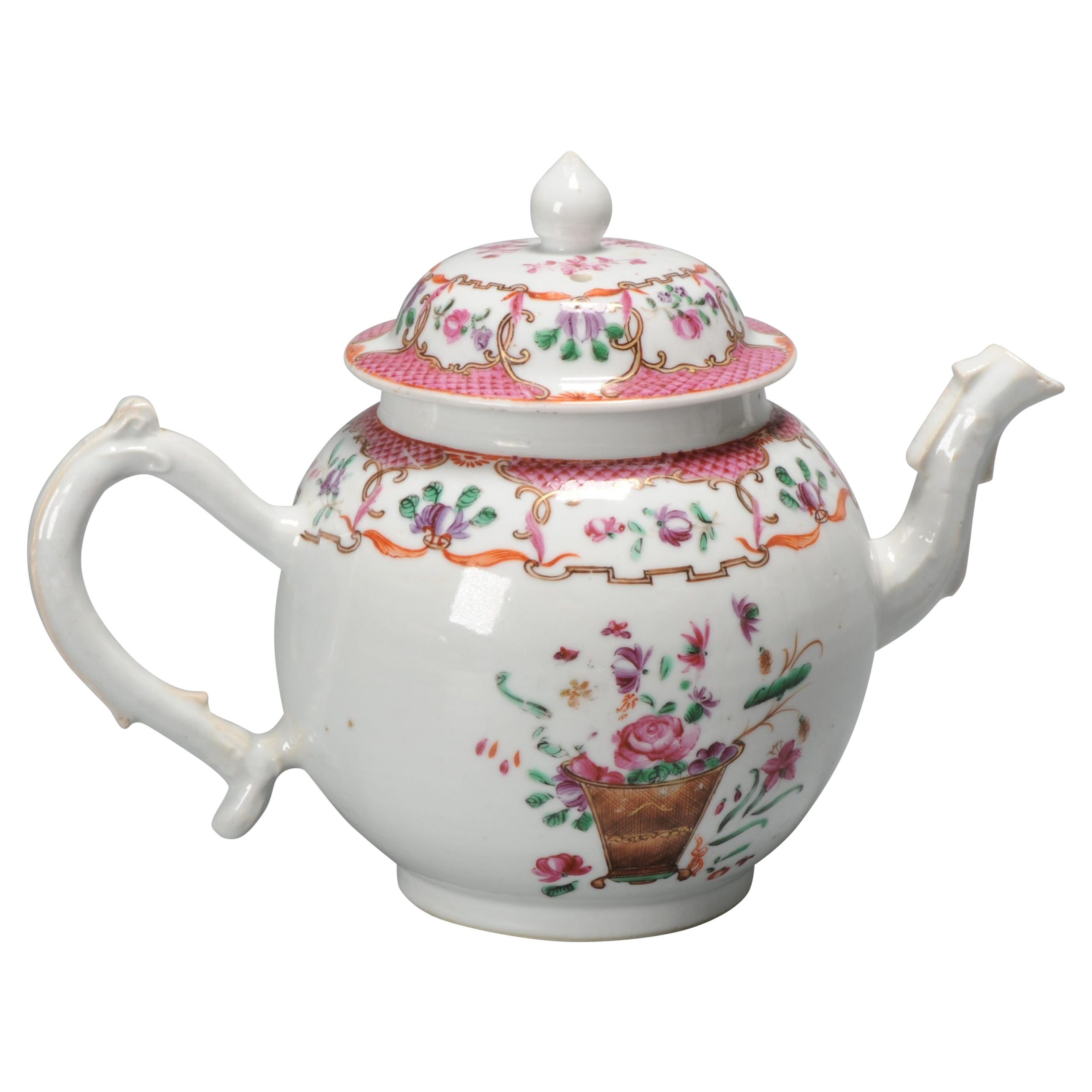 Antique Chinese Porcelain Tea Set Teapot China Chine de Commande Qianlong Period For Sale