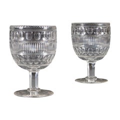 A pair of Regency cut glass goblet vases 