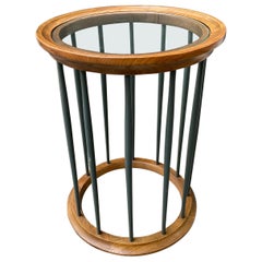 Drexel Walnut and glass Side Table
