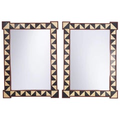 Pair of Large Wall Mirrors with Painted Frames