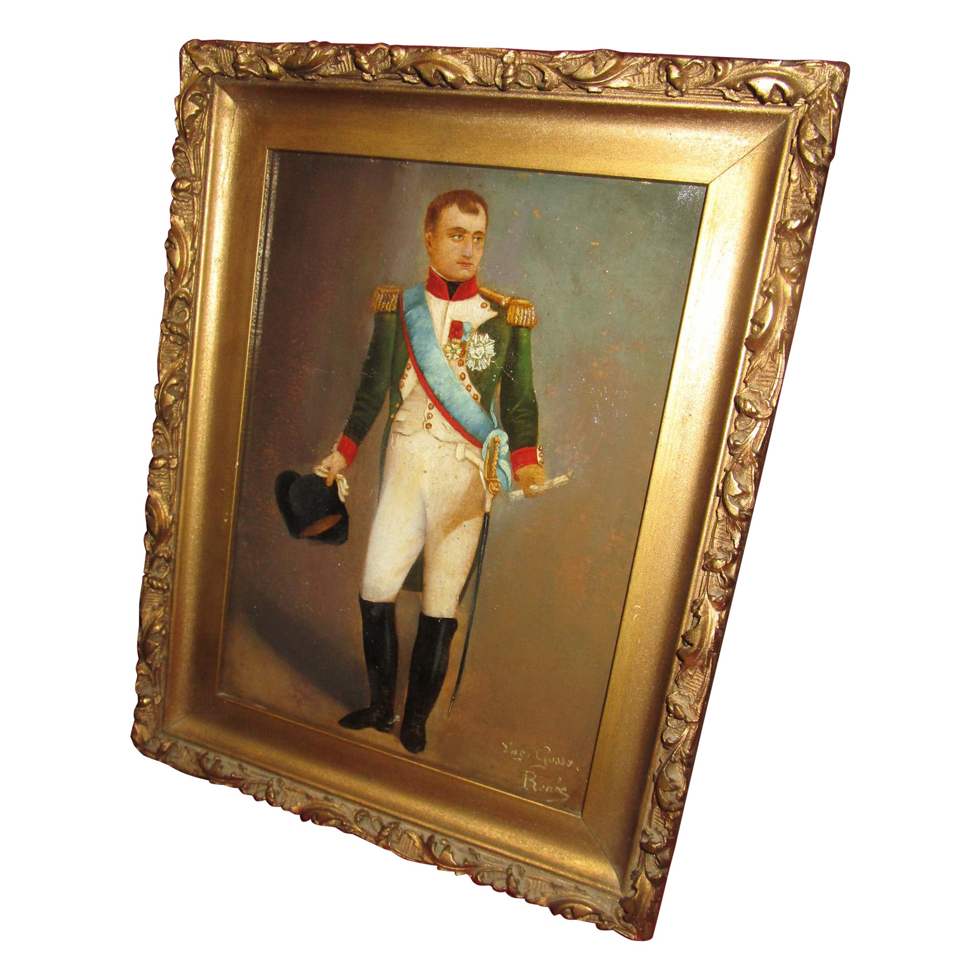 18th century Petite Oil Painting of Napoleon Bonaparte in Full Dress Uniform