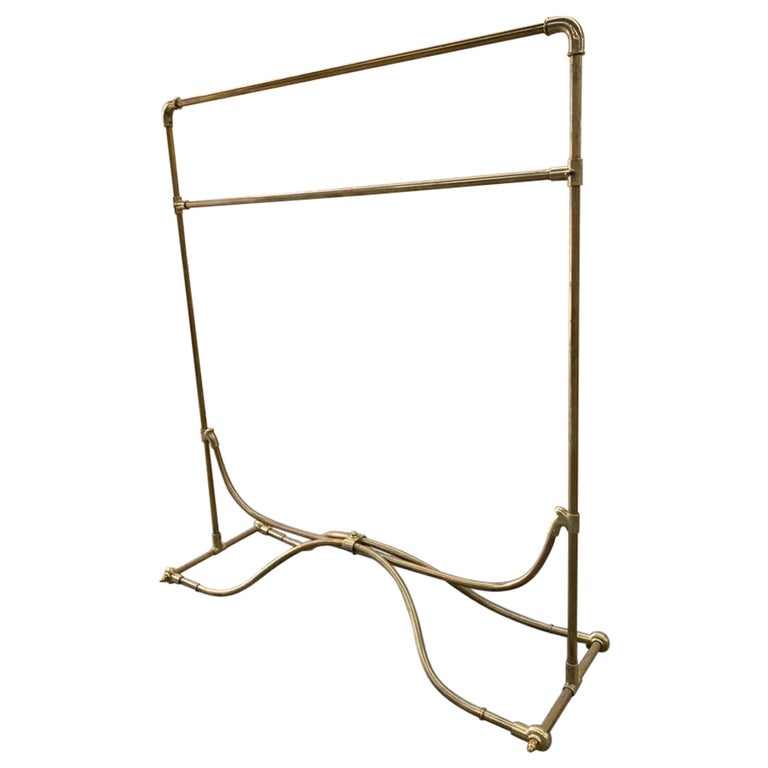 Vintage brass clothes rail hot sale