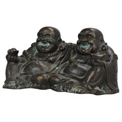 Chinese Antique Chinese Bronze Laughing Buddha Statue China, ca 1900