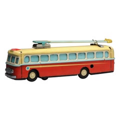 Vintage Chinese Tin Toy Chinese MS 705 Trolley Bus Shanghai-Rare, 1950/1960