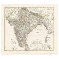 Antique Map of Hindustan and part of the Burmese Empire