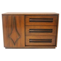 Sculptural Small Mid Century Credenza Cabinet 