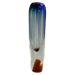 Vase en verre d'art tchèque de Josef Rozinek pour Novy Bor Glassworks, années 1960