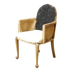 Art Deco period desk chair with walnut legs