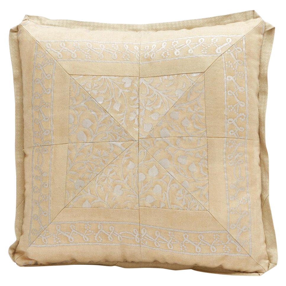 A Mitered Fortuny Fabric Cushion in the Granada Pattern