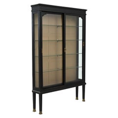 Early 20th Century French Black Patinated Vitrine