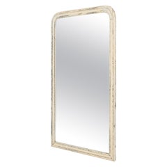 Antique 19th Century French White Patinated Mirror