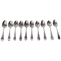 Juego de 10 cucharillas georgianas de plata Londres 1801-13 mixtas Peter Ann y William Bate