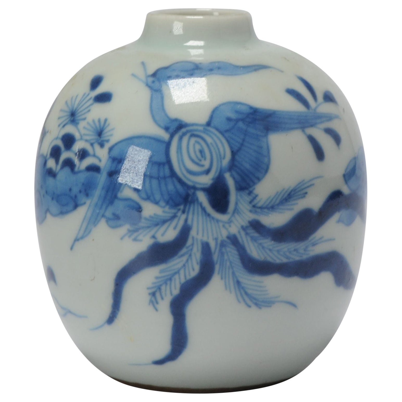 Antike japanische Arita-Vase oder Flasche mit Wassertropfen aus der japanischen Edo-Periode, 17./18. Jahrhundert im Angebot