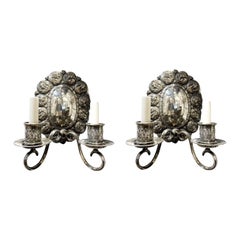 Antique 1920s Caldwell Silver Plated Sconces
