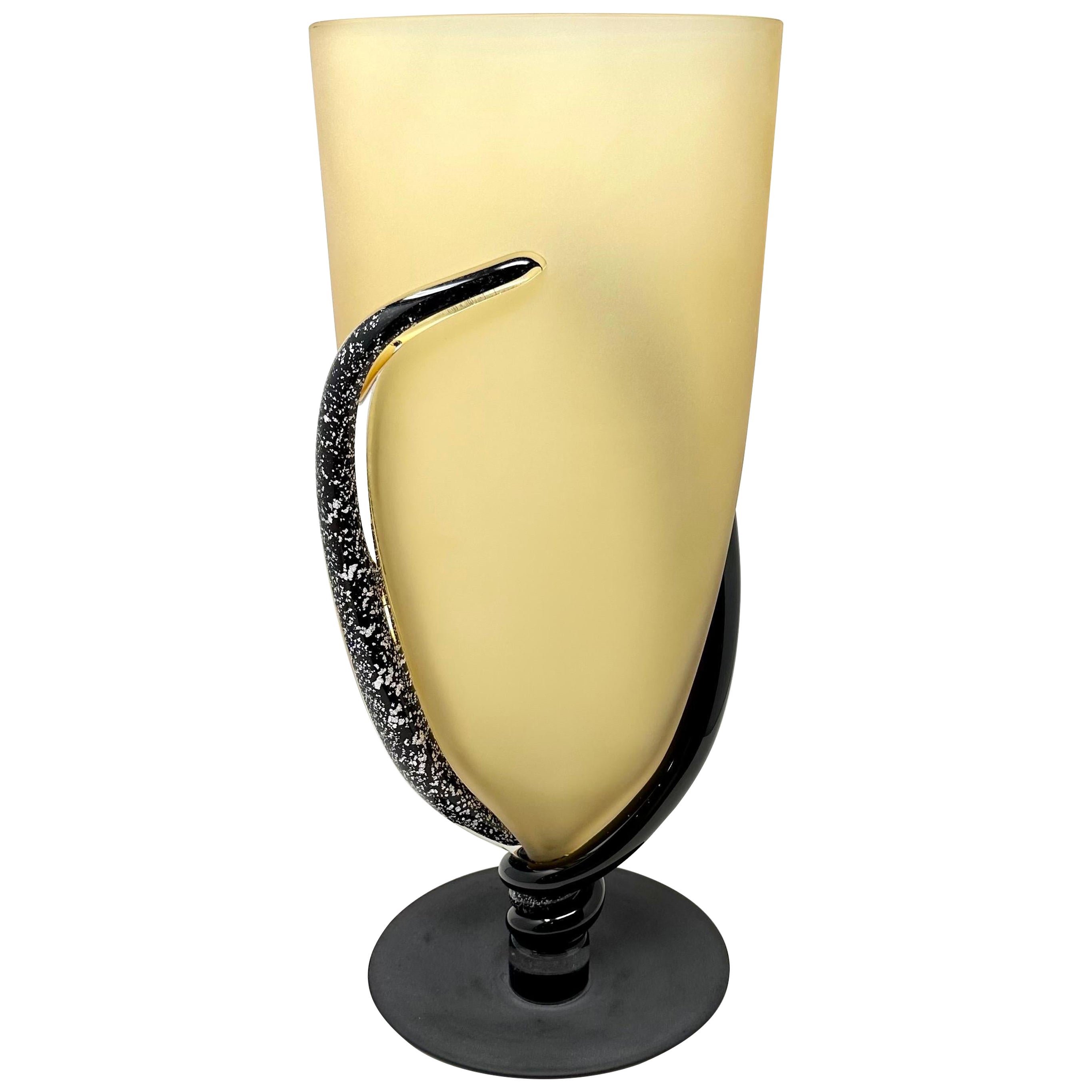 Contemporary Murano Art Glass Vase by Marino Santi For Sale