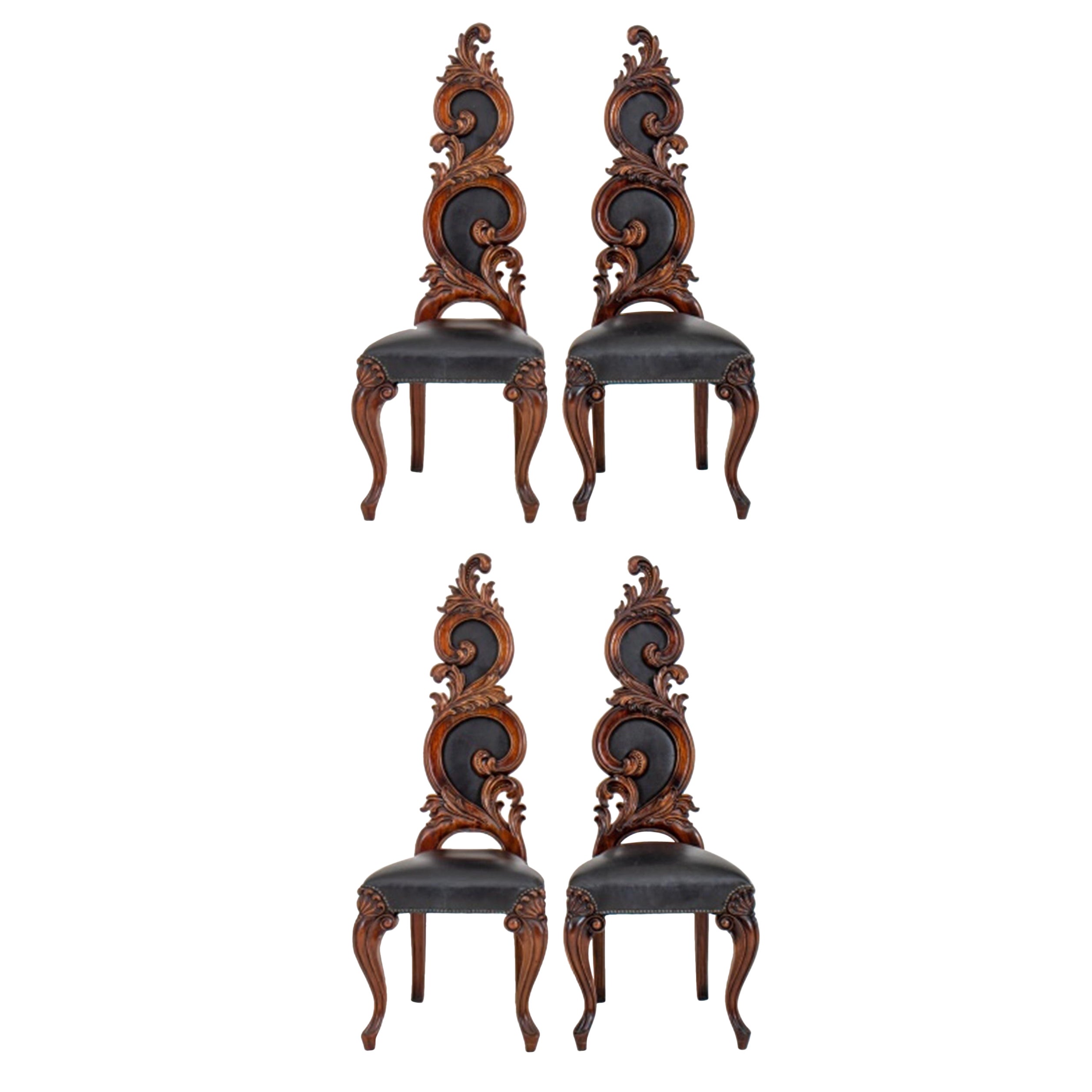 Chaises de salle à manger Fantasy Rococo, ensemble de quatre en vente