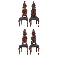 Fantasy Rococo Dining Chairs, Set of Four