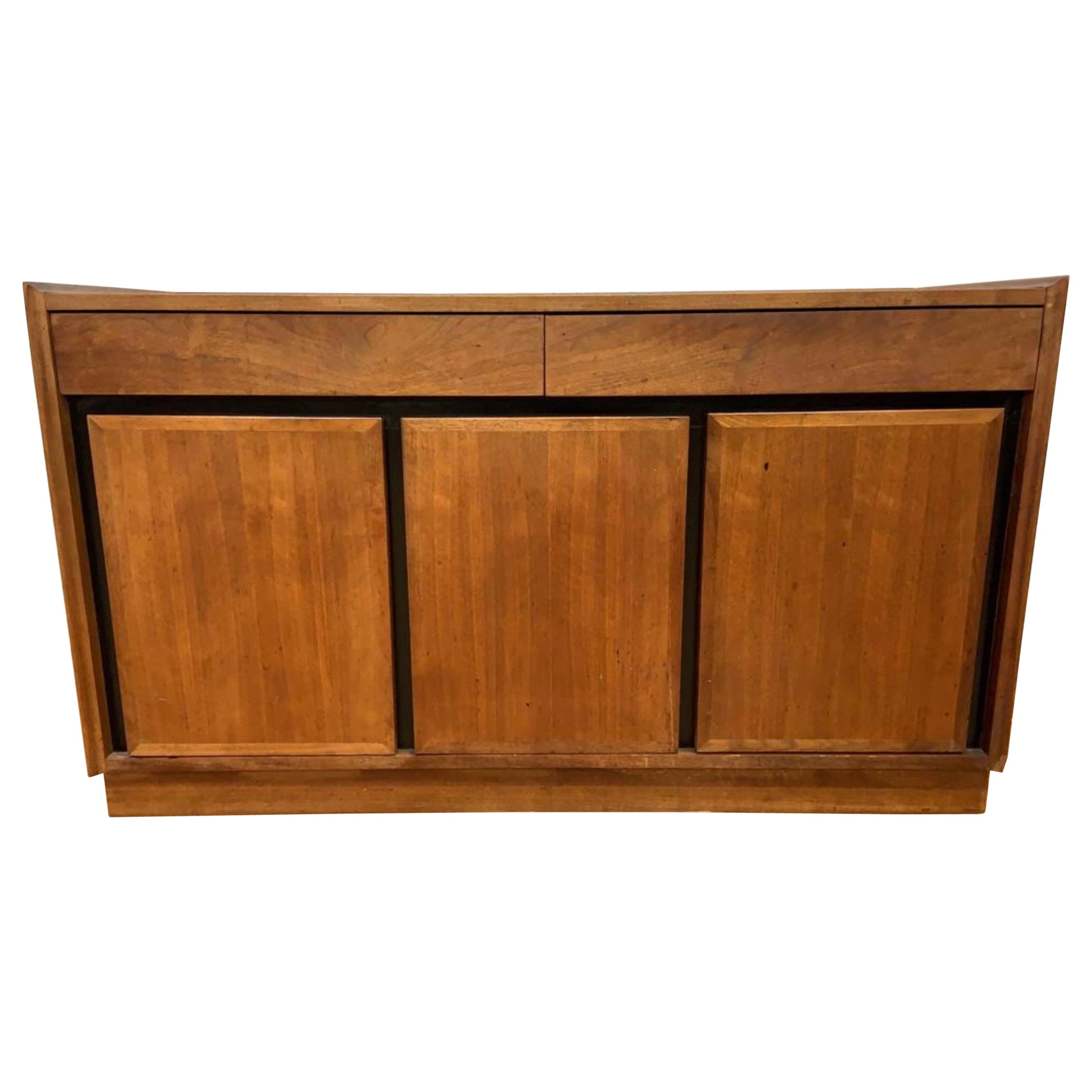 Crédence en noyer pour buffet Merton Gershun for Dillingham Mid Century Modern en vente