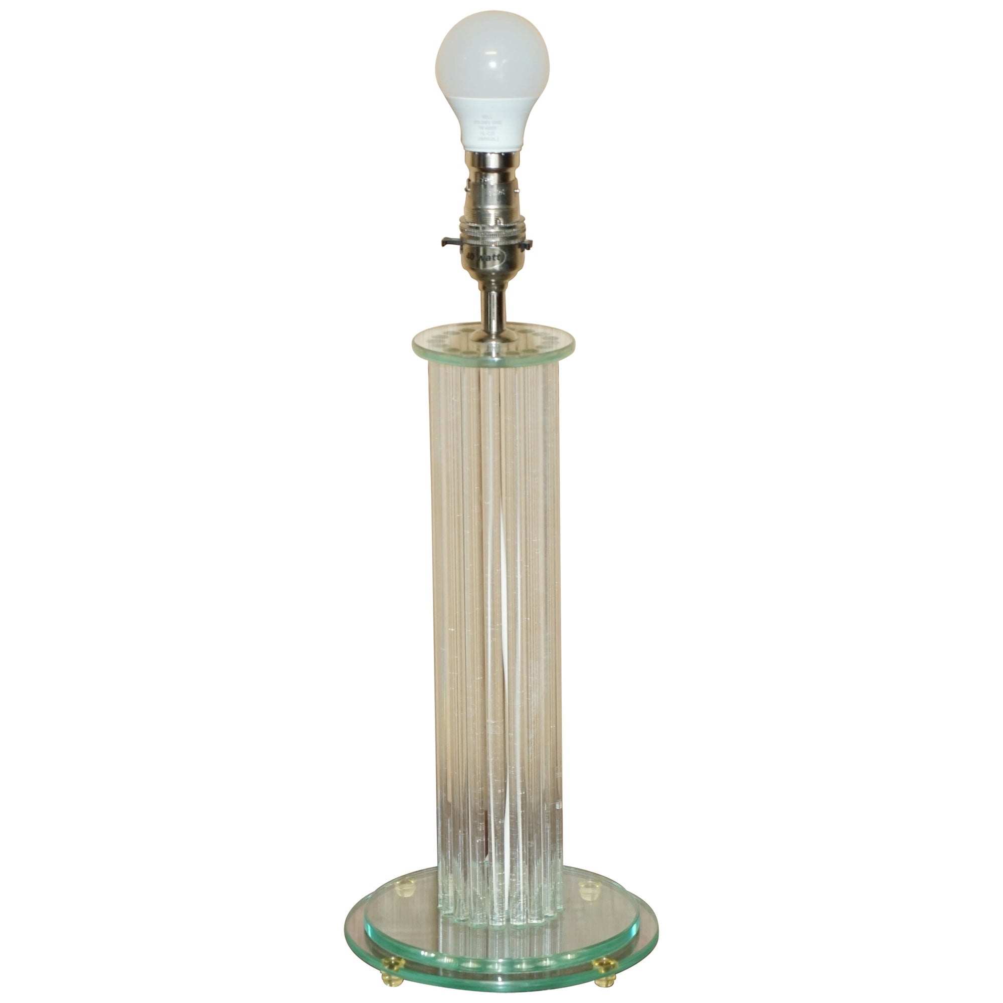 SUPER COOL GLASS & BRASS DESIGNER TALL MULTIPLE COLUMN LAMP MUST SEE PICTUREs For Sale