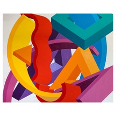Peinture acrylique abstraite moderne monumentale sur toile signée Jeff Kalban, 1996
