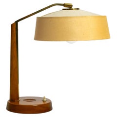 Beautiful, large Mid Century table lamp from Temde with a fabric lampshade 